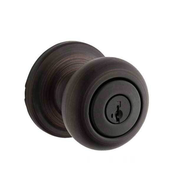 Kwikset: Hancock UL Entry Door Knob with Round Rose / Venetian Bronze / with SmartKey Technology
